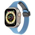 For Apple Watch Ultra 2 49mm Magnetic Buckle Slim Silicone Watch Band(Blue) - 1