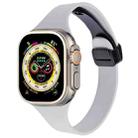 For Apple Watch Ultra 2 49mm Magnetic Buckle Slim Silicone Watch Band(Light Grey) - 1