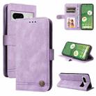 For Google Pixel  7 Skin Feel Life Tree Metal Button Leather Phone Case(Purple) - 1