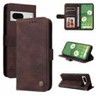 For Google Pixel  7 Skin Feel Life Tree Metal Button Leather Phone Case(Brown) - 1
