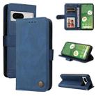 For Google Pixel  7 Skin Feel Life Tree Metal Button Leather Phone Case(Blue) - 1