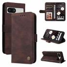 For Google Pixel 7a Skin Feel Life Tree Metal Button Leather Phone Case(Brown) - 1