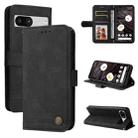 For Google Pixel 7a Skin Feel Life Tree Metal Button Leather Phone Case(Black) - 1