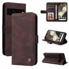 For Google Pixel 7 Pro Skin Feel Life Tree Metal Button Leather Phone Case(Brown) - 1