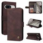 For Google Pixel 8 Skin Feel Life Tree Metal Button Leather Phone Case(Brown) - 1