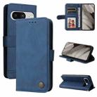 For Google Pixel 8 Skin Feel Life Tree Metal Button Leather Phone Case(Blue) - 1