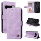 For Google Pixel 8 Pro Skin Feel Life Tree Metal Button Leather Phone Case(Purple) - 1