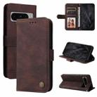 For Google Pixel 8 Pro Skin Feel Life Tree Metal Button Leather Phone Case(Brown) - 1