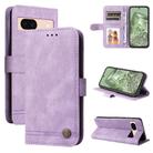 For Google Pixel 8a Skin Feel Life Tree Metal Button Leather Phone Case(Purple) - 1