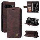 For Google Pixel 9 Pro Skin Feel Life Tree Metal Button Leather Phone Case(Brown) - 1