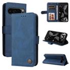 For Google Pixel 9 Pro Skin Feel Life Tree Metal Button Leather Phone Case(Blue) - 1