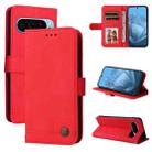 For Google Pixel 9 Skin Feel Life Tree Metal Button Leather Phone Case(Red) - 1