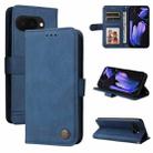 For Google Pixel 9a Skin Feel Life Tree Metal Button Leather Phone Case(Blue) - 1