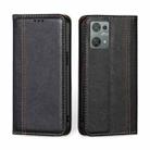 For Blackview Oscal C30 Grid Texture Magnetic Flip Leather Phone Case(Black) - 1