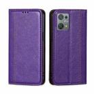 For Blackview Oscal C30 Grid Texture Magnetic Flip Leather Phone Case(Purple) - 1