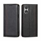 For CUBOT P60 Grid Texture Magnetic Flip Leather Phone Case(Black) - 1