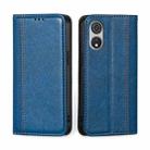 For CUBOT P60 Grid Texture Magnetic Flip Leather Phone Case(Blue) - 1