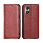 For CUBOT P60 Grid Texture Magnetic Flip Leather Phone Case(Red) - 1