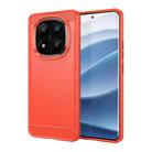 For Redmi Note 14 Pro+ 5G Carbon Fiber Brushed Texture TPU Phone Case(Red) - 1