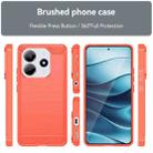 For Redmi Note 14 5G Brushed Texture Carbon Fiber TPU Phone Case(Red) - 2