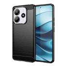 For Redmi Note 14 5G Brushed Texture Carbon Fiber TPU Phone Case(Black) - 1