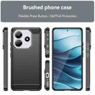 For Redmi Note 14 5G Brushed Texture Carbon Fiber TPU Phone Case(Black) - 2