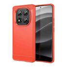 For Redmi Note 14 Pro 5G Carbon Fiber Brushed Texture TPU Phone Case(Red) - 1