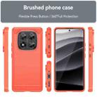 For Redmi Note 14 Pro 5G Carbon Fiber Brushed Texture TPU Phone Case(Red) - 2