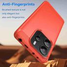 For Redmi Note 14 4G 163.25mm Carbon Fiber Brushed Texture TPU Phone Case(Red) - 3