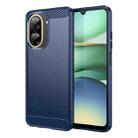 For Redmi A5 4G 171.7mm / Poco C71 Carbon Fiber Brushed Texture TPU Phone Case(Blue) - 1