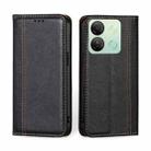 For Infinix Smart 7 HD Grid Texture Magnetic Flip Leather Phone Case(Black) - 1