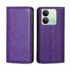 For Infinix Smart 7 HD Grid Texture Magnetic Flip Leather Phone Case(Purple) - 1