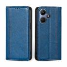 For Infinix Hot 30i 4G Grid Texture Magnetic Flip Leather Phone Case(Blue) - 1