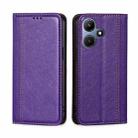 For Infinix Hot 30i 4G Grid Texture Magnetic Flip Leather Phone Case(Purple) - 1