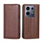 For Infinix Note 30 VIP 5G Grid Texture Magnetic Flip Leather Phone Case(Brown) - 1