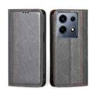 For Infinix Note 30 VIP 5G Grid Texture Magnetic Flip Leather Phone Case(Grey) - 1