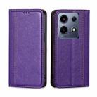 For Infinix Note 30 VIP 5G Grid Texture Magnetic Flip Leather Phone Case(Purple) - 1