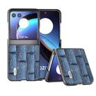 For Motorola Razr 40 Ultra ABEEL Genuine Leather Mahjong Pattern Black Edge Phone Case(Blue) - 1