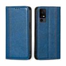 For TCL 40 XE 5G / 40X 5G T601D Grid Texture Magnetic Flip Leather Phone Case(Blue) - 1