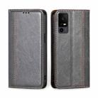 For TCL 40 XE 5G / 40X 5G T601D Grid Texture Magnetic Flip Leather Phone Case(Grey) - 1