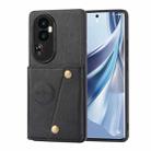 For OPPO Reno10 Pro Double Buckle Card Slots Magnetic Phone Case(Black) - 1