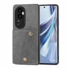 For OPPO Reno10 Double Buckle Card Slots Magnetic Phone Case(Grey) - 1