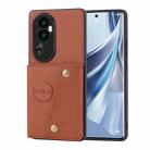 For OPPO Reno10 Double Buckle Card Slots Magnetic Phone Case(Brown) - 1