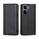 For Tecno Camon 20 Pro 4G Grid Texture Magnetic Flip Leather Phone Case(Black) - 1
