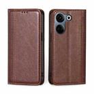 For Tecno Camon 20 Pro 4G Grid Texture Magnetic Flip Leather Phone Case(Brown) - 1