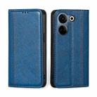 For Tecno Camon 20 Pro 4G Grid Texture Magnetic Flip Leather Phone Case(Blue) - 1