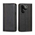 For Tecno Camon 20 Premier 5G Grid Texture Magnetic Flip Leather Phone Case(Black) - 1