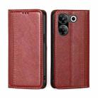 For Tecno Camon 20 Pro 5G Grid Texture Magnetic Flip Leather Phone Case(Red) - 1