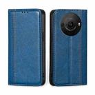 For Sharp Aquos R8 Pro SH-51 Grid Texture Magnetic Flip Leather Phone Case(Blue) - 1