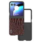 For Motorola Razr 50 ABEEL Genuine Leather Crocodile Pattern Black Edge Phone Case(Coffee) - 1